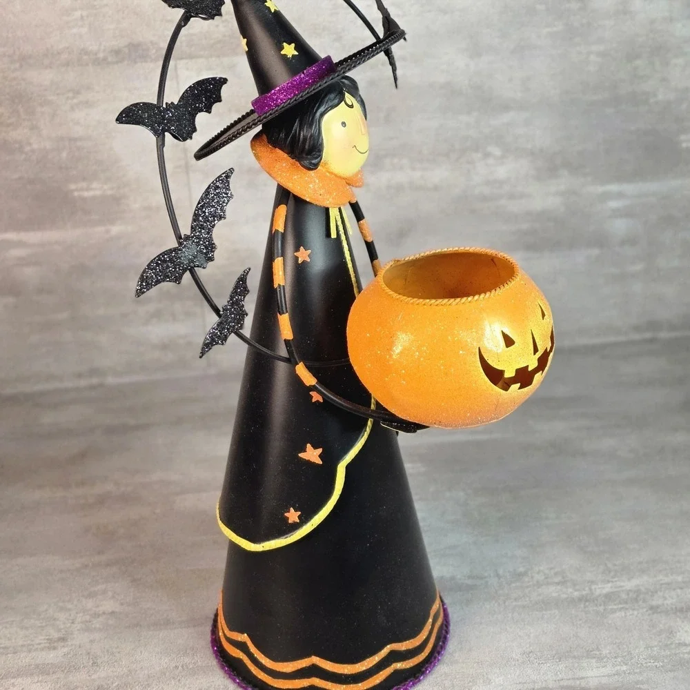 PartyLite Abracadabra Witch & Dracula Batcula Vampire Bats Candle Holder SET - Picture 9 of 16